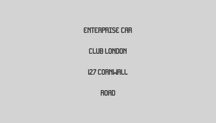 Enterprise Car Club   London 127 Cornwall Road