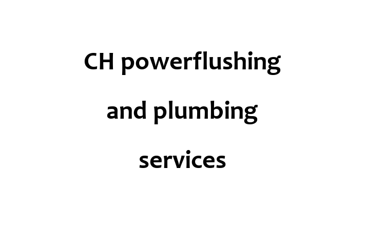 CH powerflushing and plumbing services