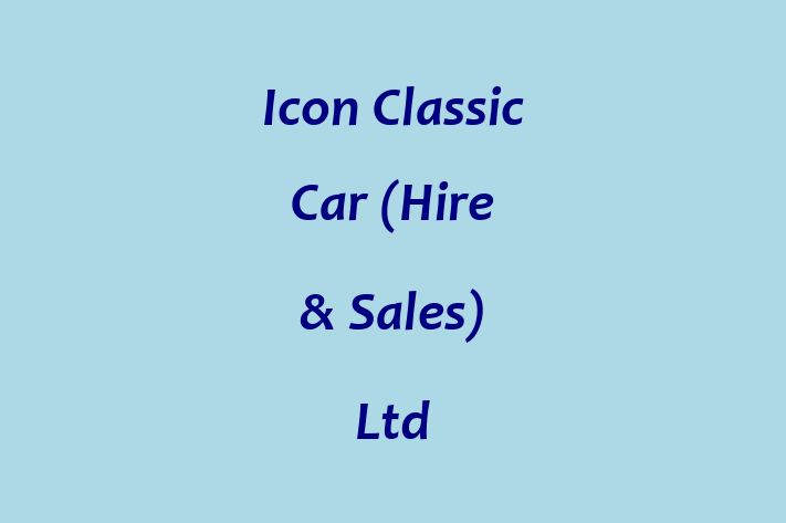 Icon Classic Car (Hire & Sales) Ltd