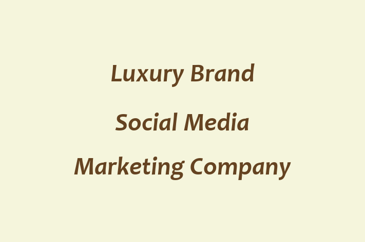 Luxury Brand Social Media Marketing Company