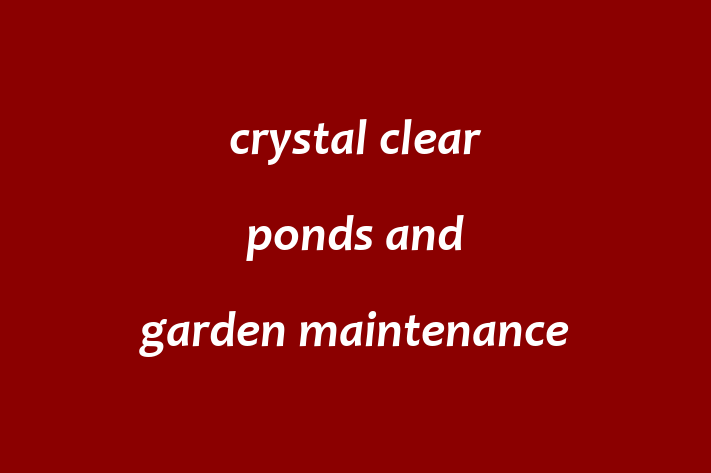 crystal clear ponds and garden maintenance