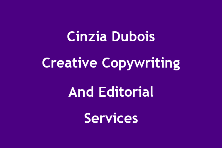 Cinzia Dubois Creative Copywriting And Editorial Services