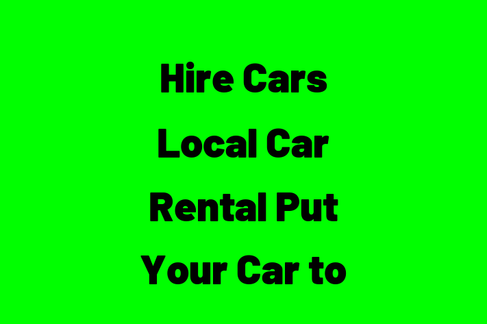 Hire Cars Local Car Rental Put Your Car to Work