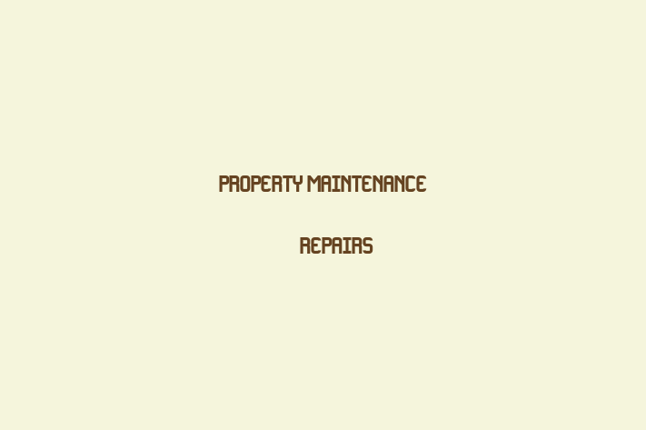 Property maintenance & repairs