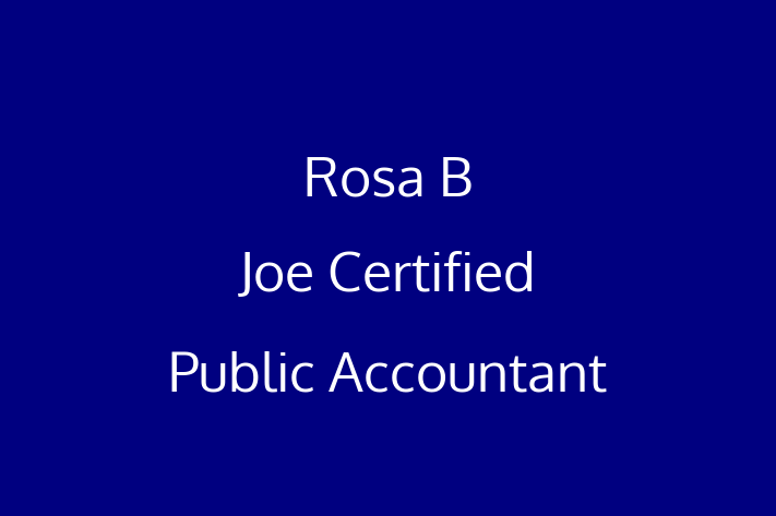 Certified Accountant Rosa B Joe Certified Public Accountant