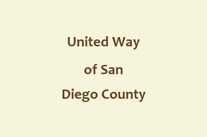 Staff Management United Way of San Diego County