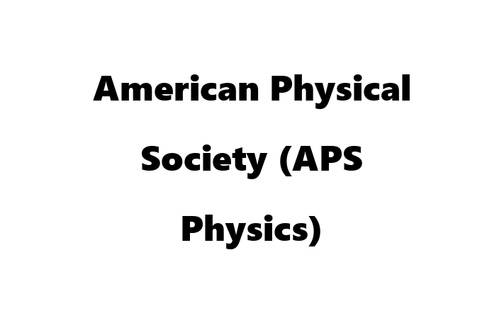 Personnel Management American Physical Society APS Physics