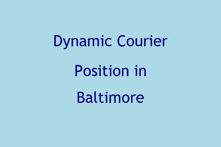 Dynamic Courier Position in Baltimore