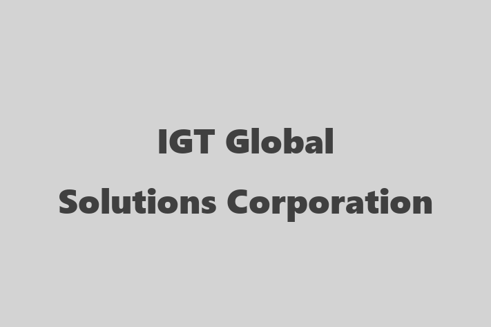 Application Development Company IGT Global Solutions Corporation