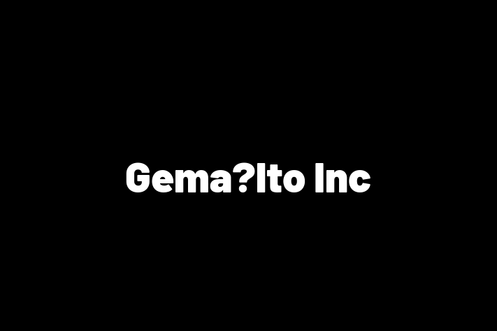 Digital Solutions Provider Gemalto Inc