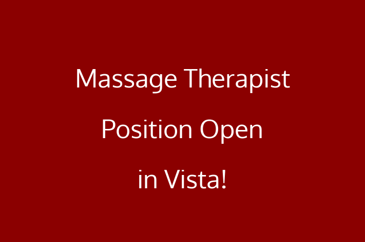 Massage Therapist Position Open in Vista