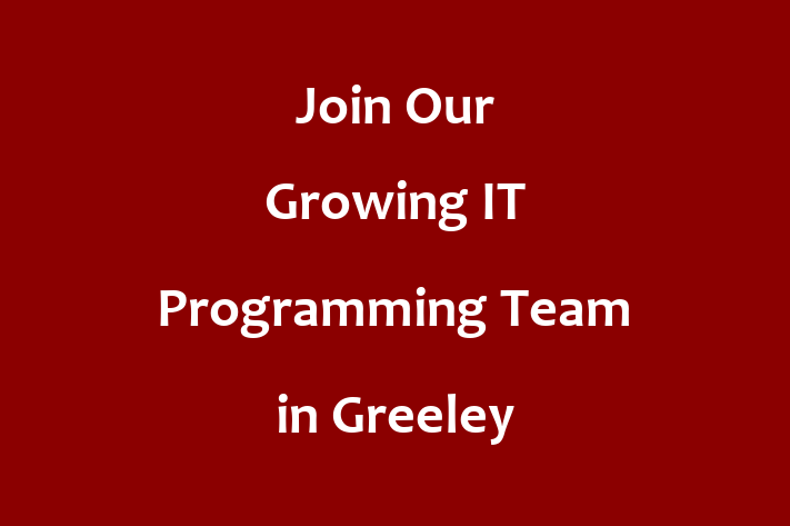 Join Our Growing IT Programming Team in Greeley