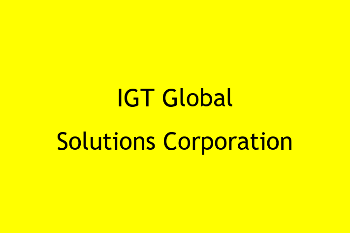 Software Consultancy IGT Global Solutions Corporation