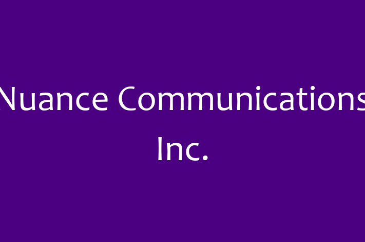 Digital Solutions Provider Nuance Communications Inc.