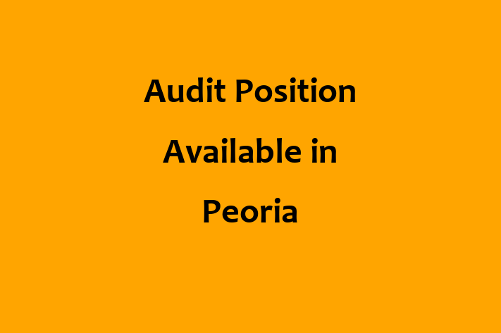 Audit Position Available in Peoria