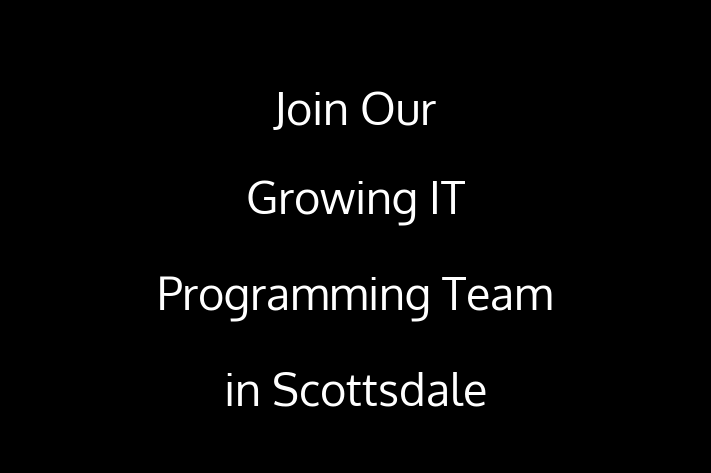 Join Our Growing IT Programming Team in Scottsdale