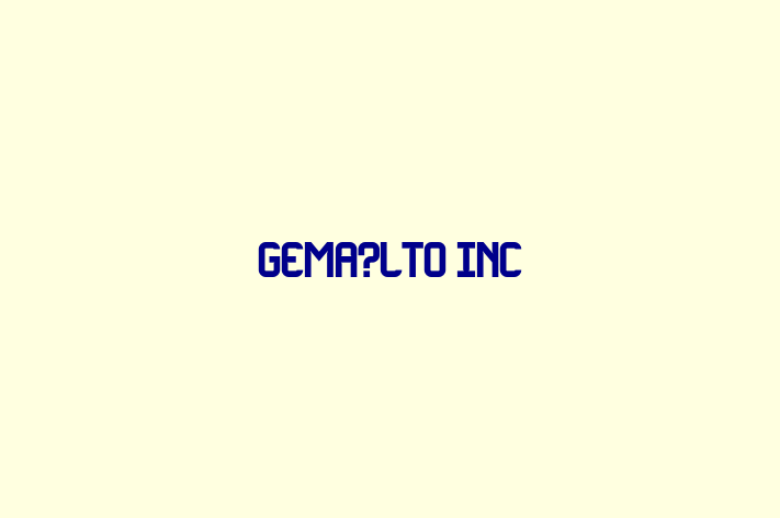 Software Development Firm Gemalto Inc