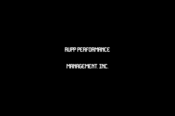 Human Resource Management Rupp Performance Management Inc.