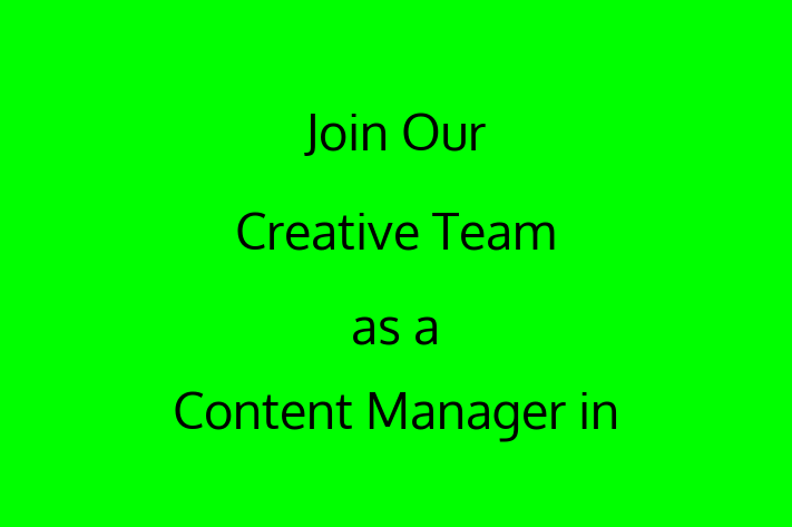 Join Our Creative Team as a Content Manager in Clearwater