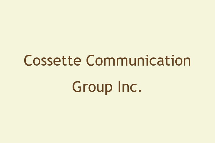 Technology Solutions Firm Cossette Communication Group Inc.