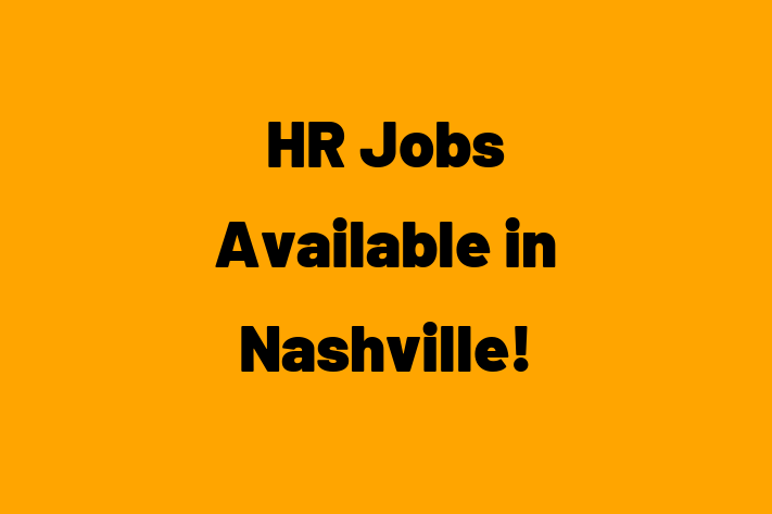 HR Jobs Available in Nashville