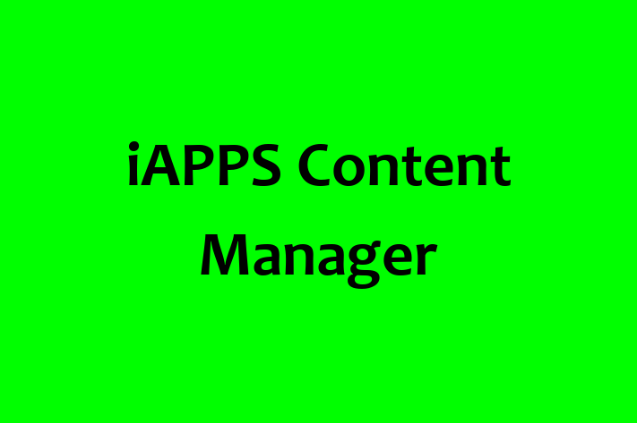 Tech Solutions Company iAPPS Content Manager