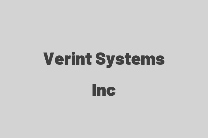 Digital Solutions Provider Verint Systems Inc