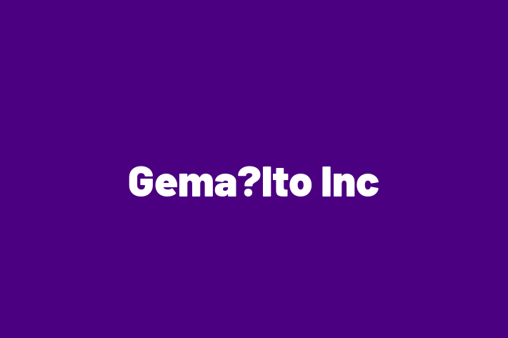 Software Services Company Gemalto Inc