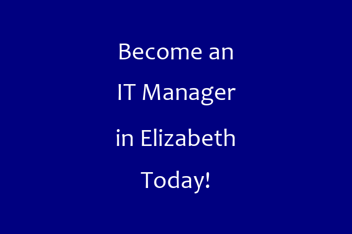 Become an IT Manager in Elizabeth Today