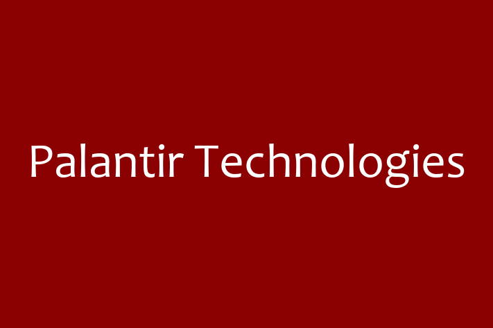 Software Services Company Palantir Technologies