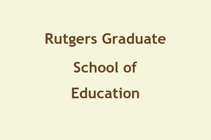 People Management Rutgers Graduate School of Education