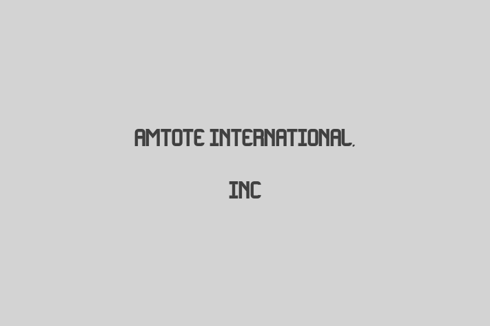 Digital Solutions Provider AmTote International Inc