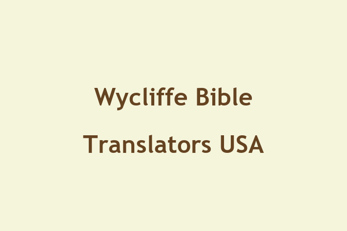 Staff Management Wycliffe Bible Translators USA