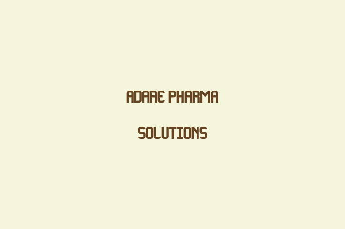 Employee Resource Management Adare Pharma Solutions