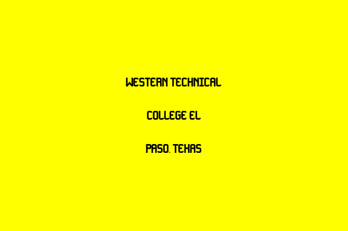 People Management Western Technical College El Paso Texas