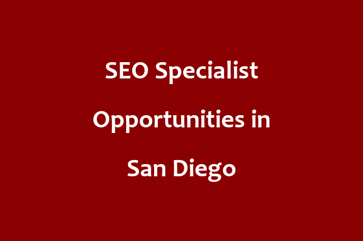 SEO Specialist Opportunities in San Diego