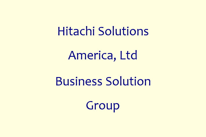 Software Development Firm Hitachi Solutions America Ltd  Business Solution Group