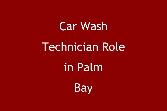 Car Wash Technician Role in Palm Bay