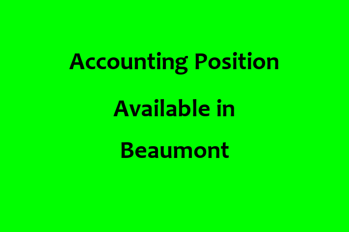 Accounting Position Available in Beaumont