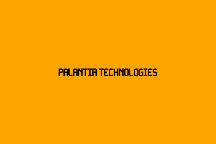 Software Consultancy Palantir Technologies