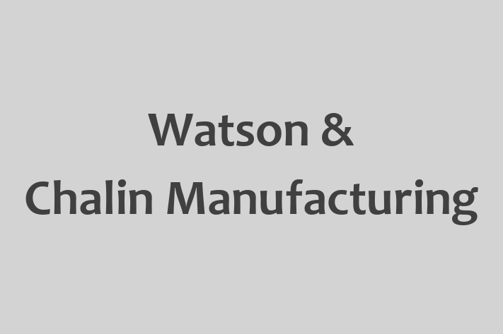 Human Capital Management Watson Chalin Manufacturing