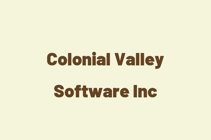 Software House Colonial Valley Software Inc