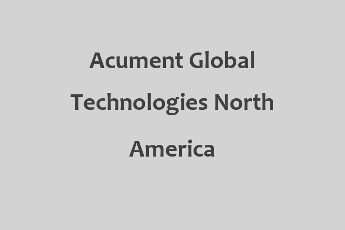 Human Resource Management Acument Global Technologies   North America