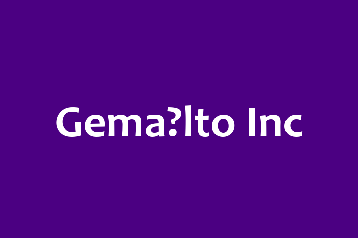 Software Services Company Gemalto Inc