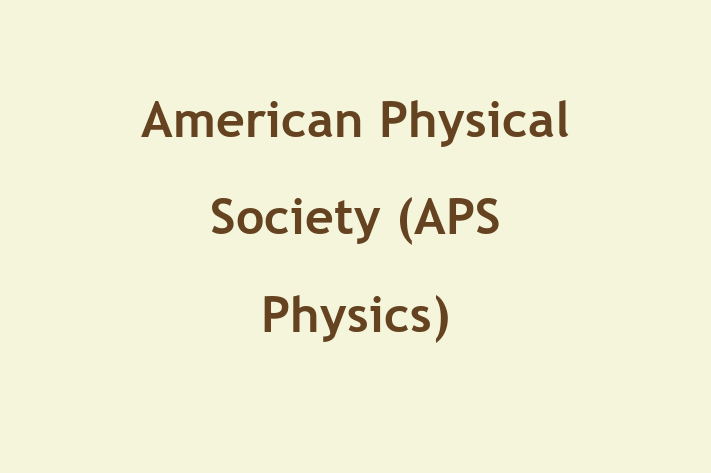 Human Capital Management American Physical Society APS Physics