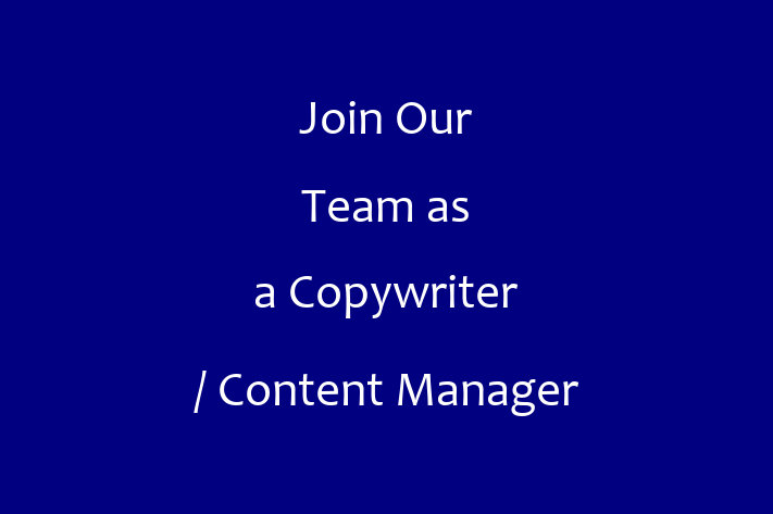 Join Our Team as a Copywriter Content Manager in Boulder