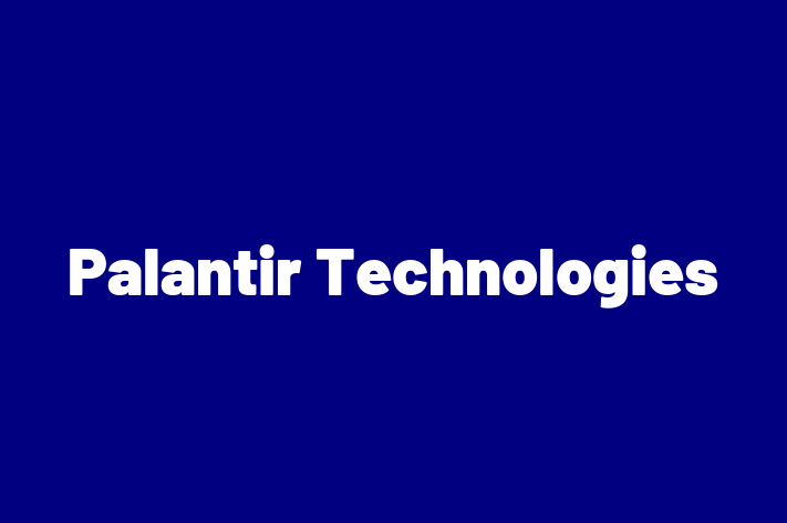 Software Development Firm Palantir Technologies