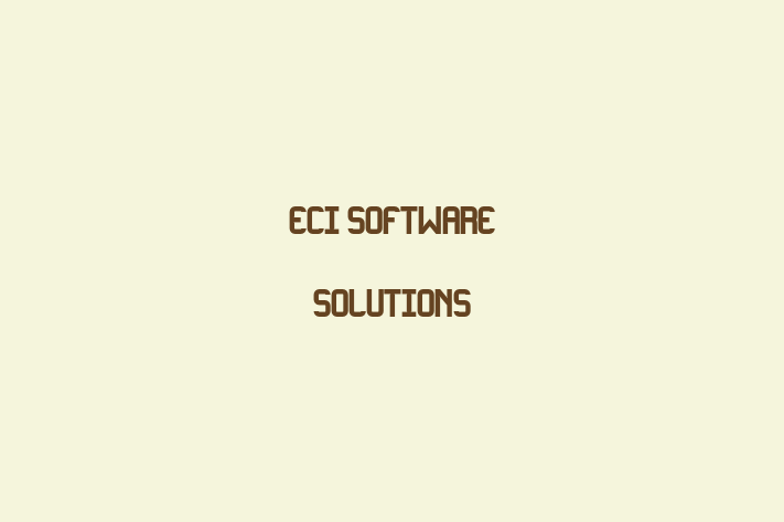 Software Development Company ECi Software Solutions