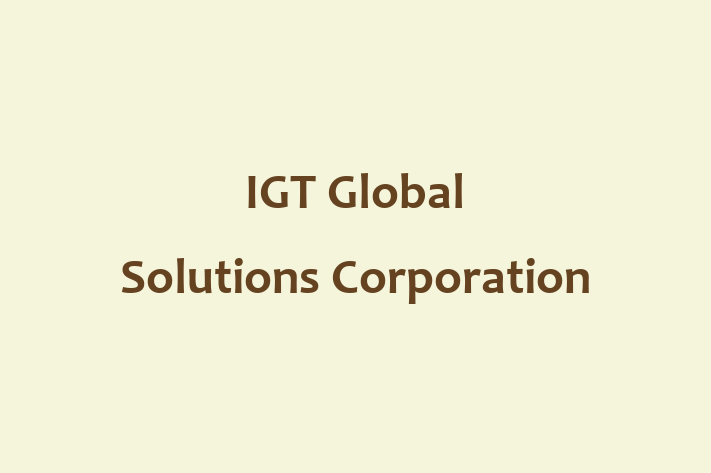 Software Solutions Provider IGT Global Solutions Corporation