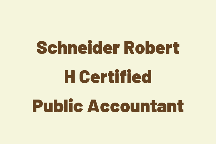 Public Accountant Schneider Robert H Certified Public Accountant